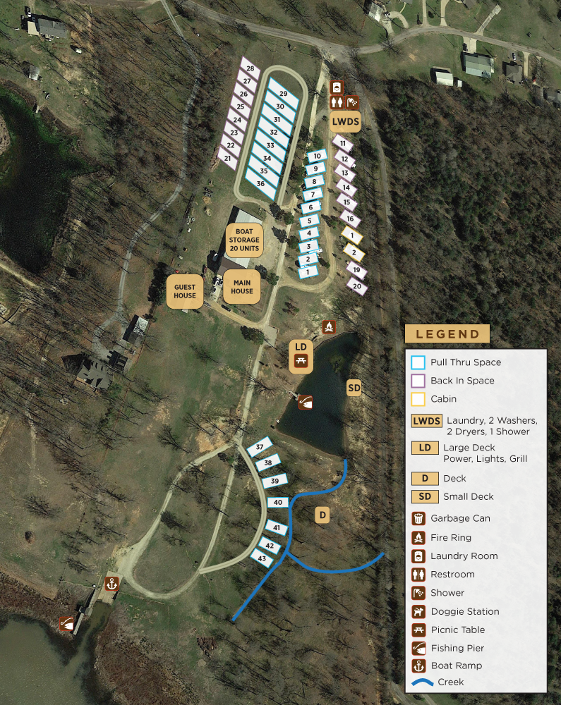Rv Park and Cabin Rental map on Lake Fork